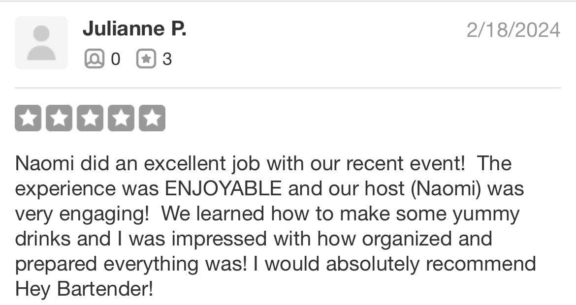 Five-star customer review from Julianne P.