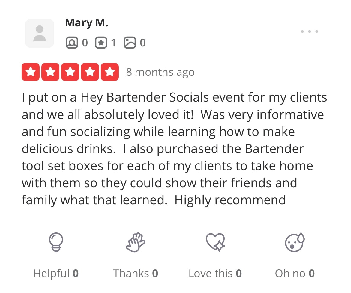 Five-star customer review from Mary M.